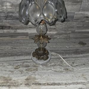 Vintage  Catco Italian Glass With A Marble Pedestal Lamp